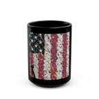 Patriotic Black Mug - 11oz & 15oz | Flag Design, Coffee Lover Gift, Americana Decor, Independence Day, Veteran's Day, Unique Mug - 250 USA Celebration