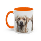Soulful Labrador Portrait Accent Coffee Mug, Cute Dog Face Ceramic Mug - 250 USA Celebration