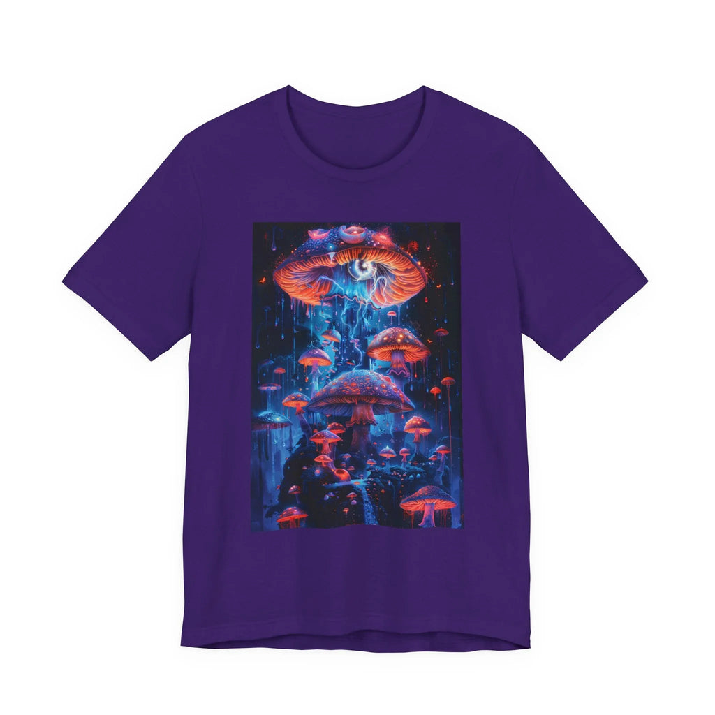 Glowing Third Eye Psychedelic Mushrooms T-Shirt | Neon Lava Lamp Blacklight - 250 USA Celebration