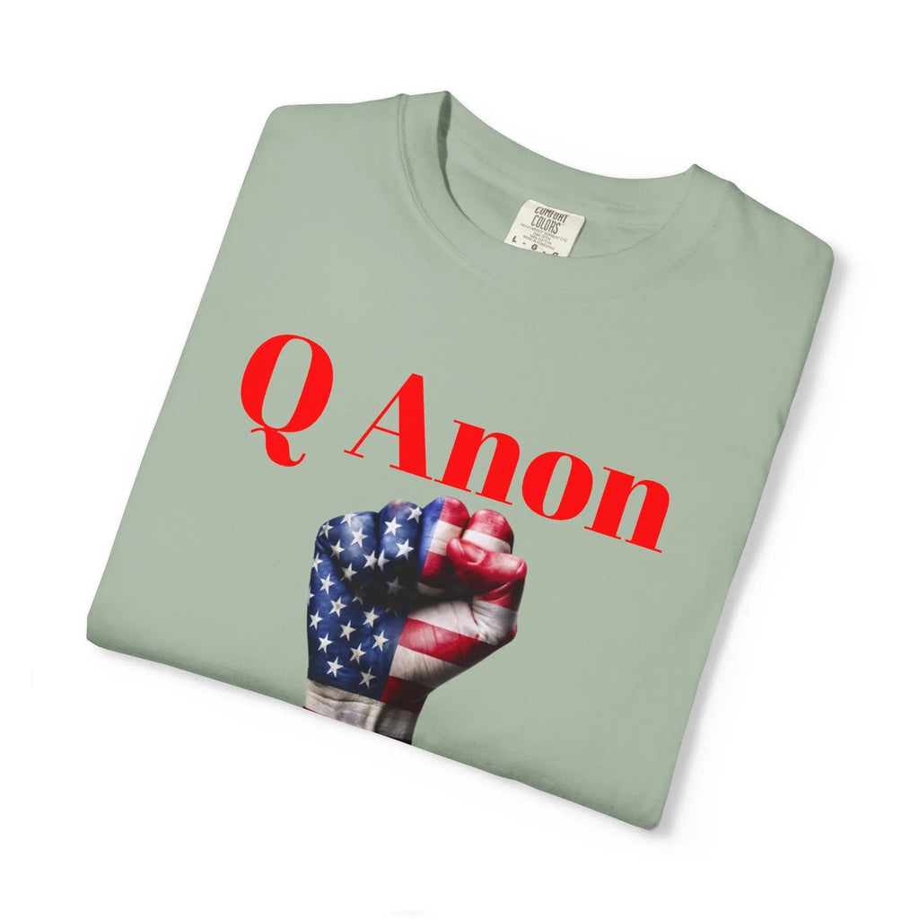 Q Anon Fist T-shirt | WWG1WGA Print - 250 USA Celebration