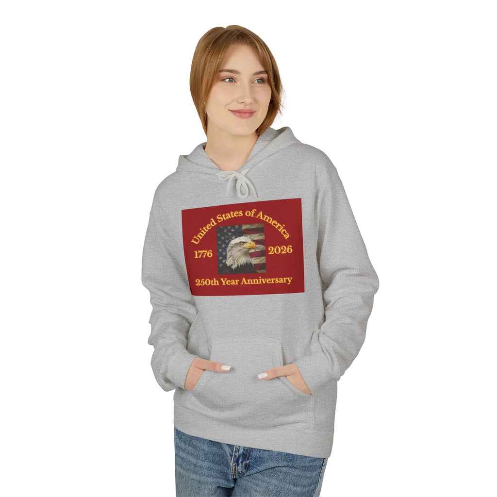 Bald Eagle Patriotic 250th Anniversary Hoodie 1776 2026 United States 250th Anniversary USA Patriotic Freedom Shirt Responsibly Made America - 250 USA Celebration