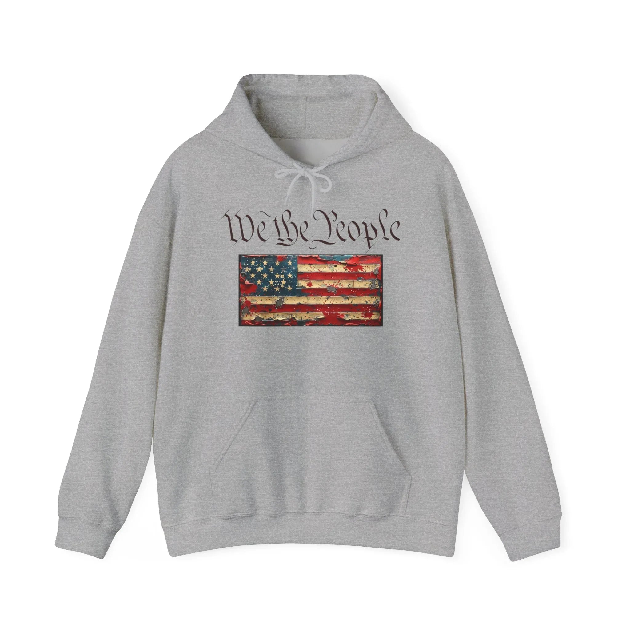 We The People distressed American flag Hoodie | Patriotic Constitution design - 250 USA Celebration