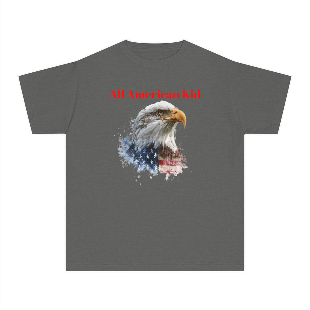 Youth T-Shirt — "All American Kid" Bald Eagle Flag Design