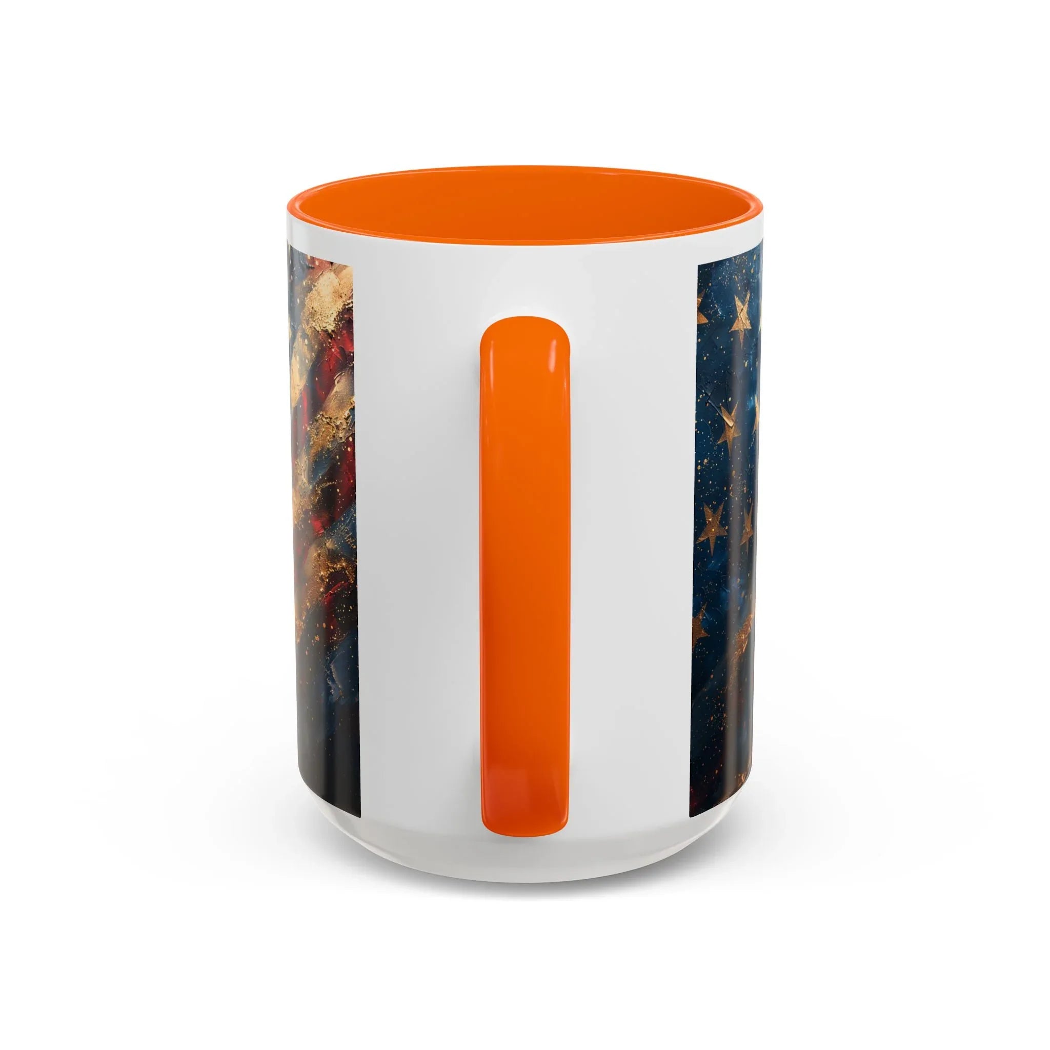 Distressed American Flag Accent Coffee Mug | 11oz 15oz - 250 USA Celebration