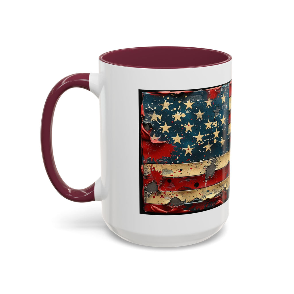 Colorful Mugs (11oz, 15oz), American Flag, Patriotic Flag coffee cup