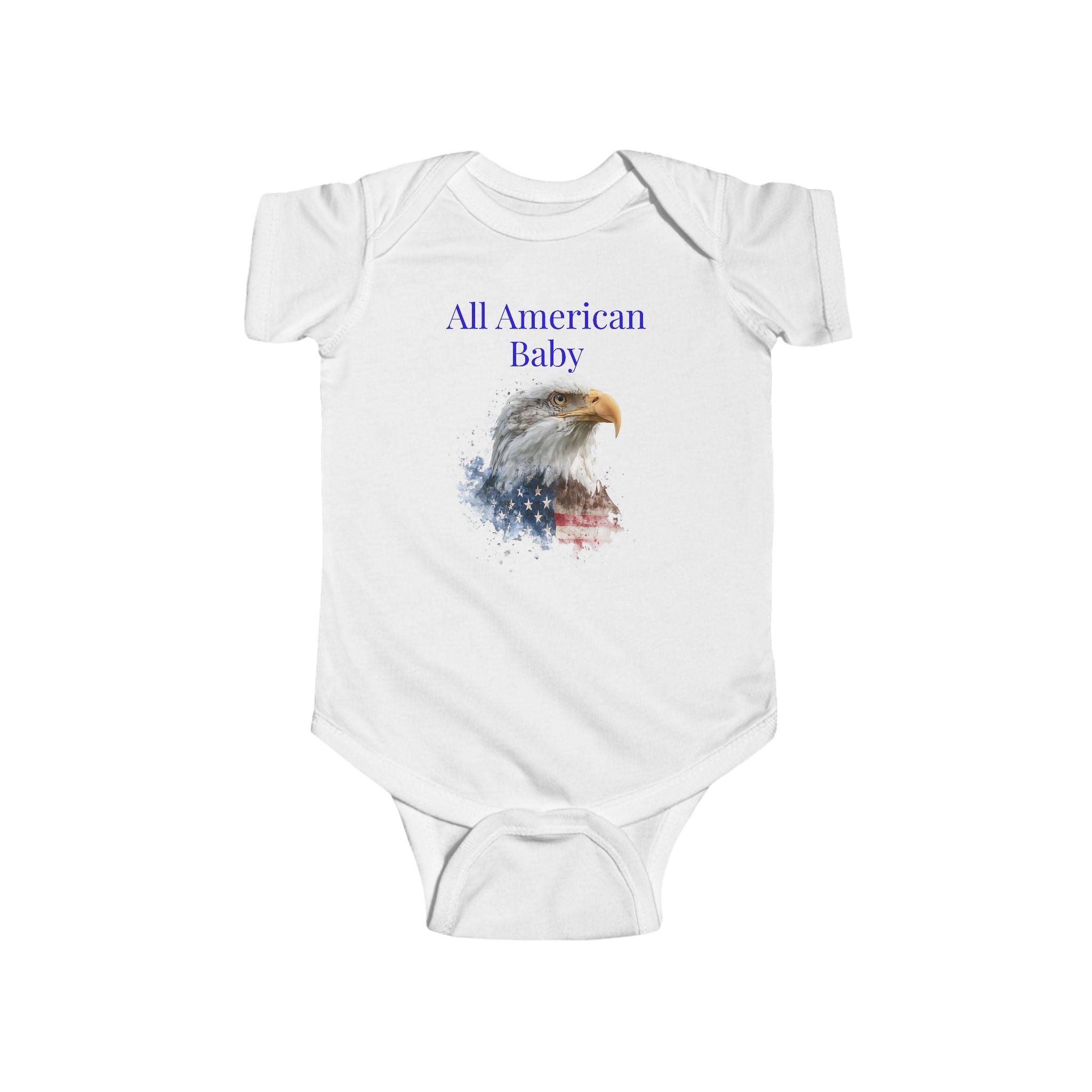 Infant Bodysuit - "All American Baby" / "The Smallest Patriot" Patriotic Eagle & Flag Onesie