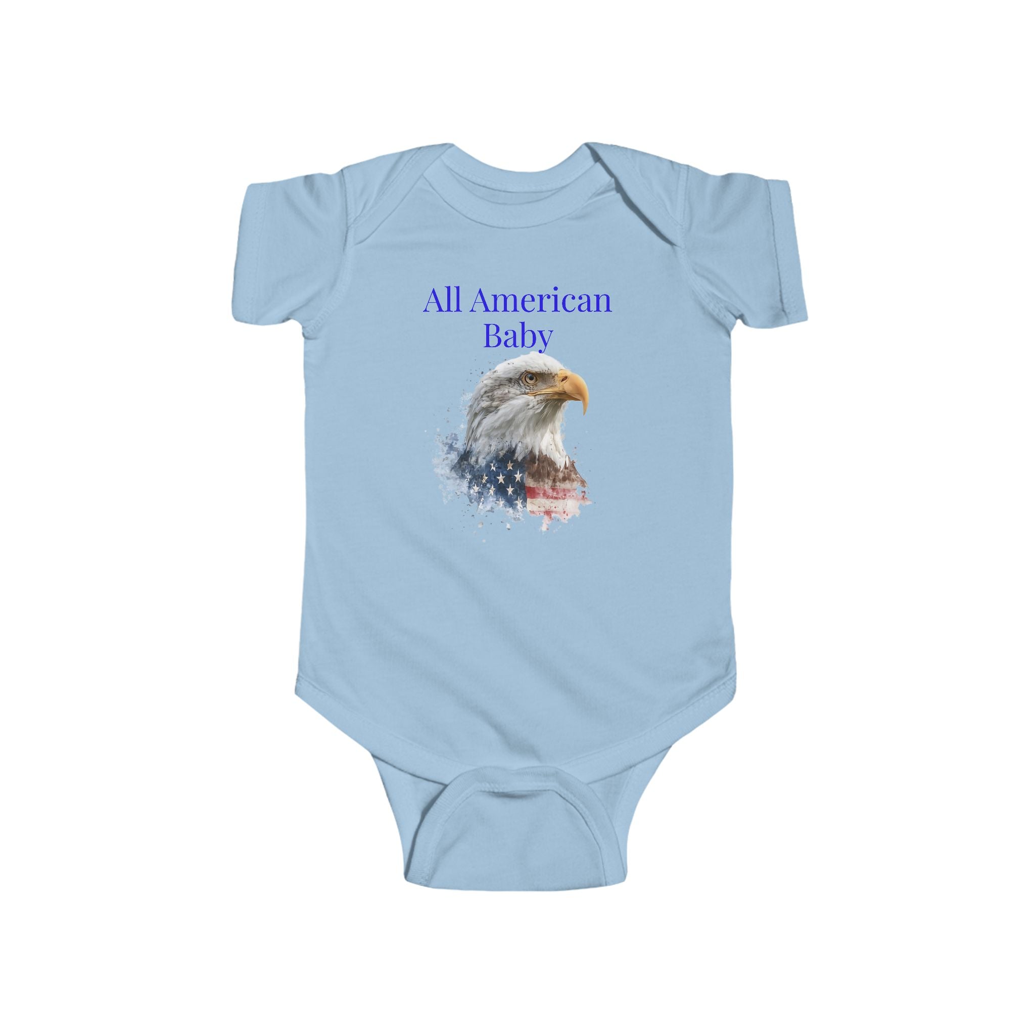 Infant Bodysuit - "All American Baby" / "The Smallest Patriot" Patriotic Eagle & Flag Onesie
