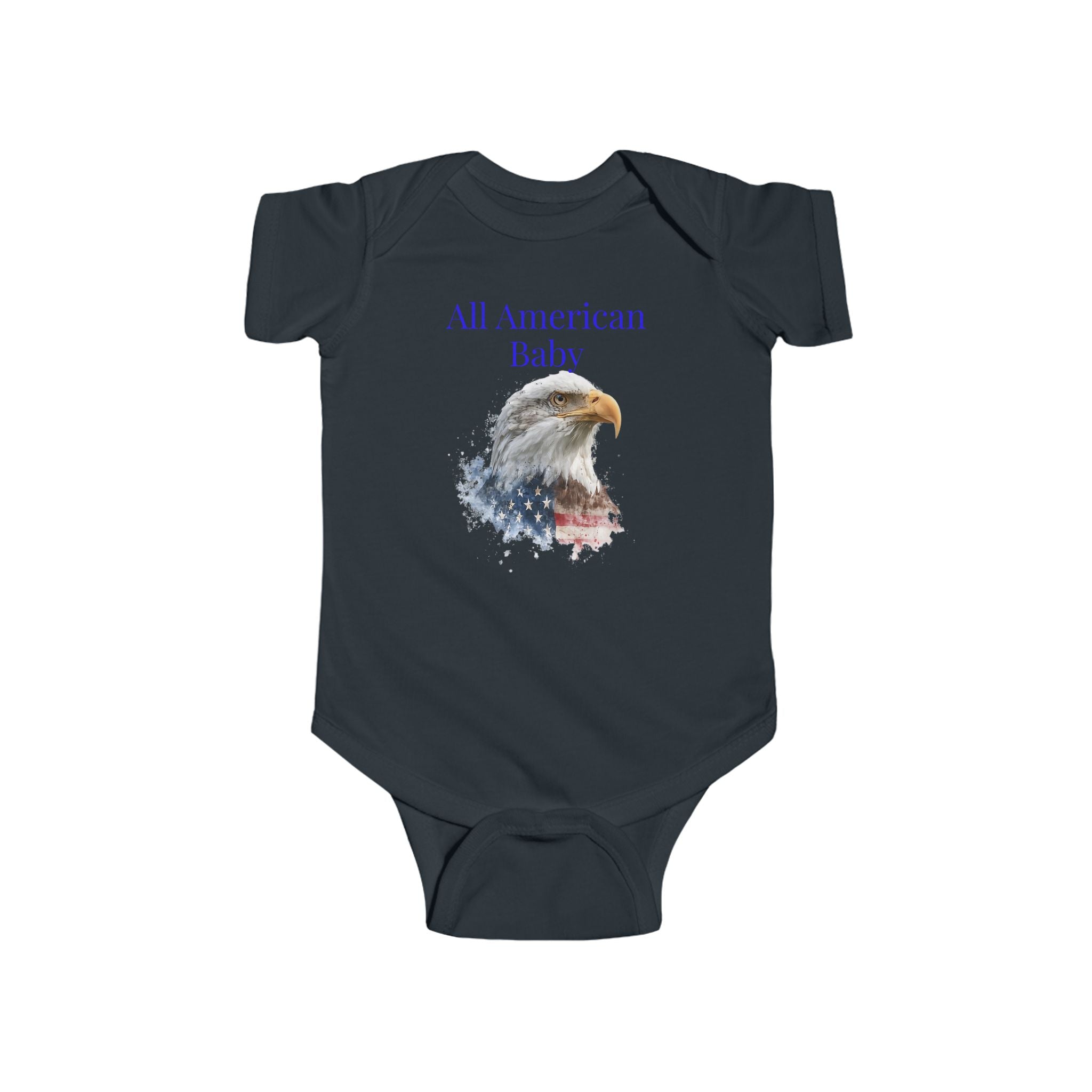 Infant Bodysuit - "All American Baby" / "The Smallest Patriot" Patriotic Eagle & Flag Onesie