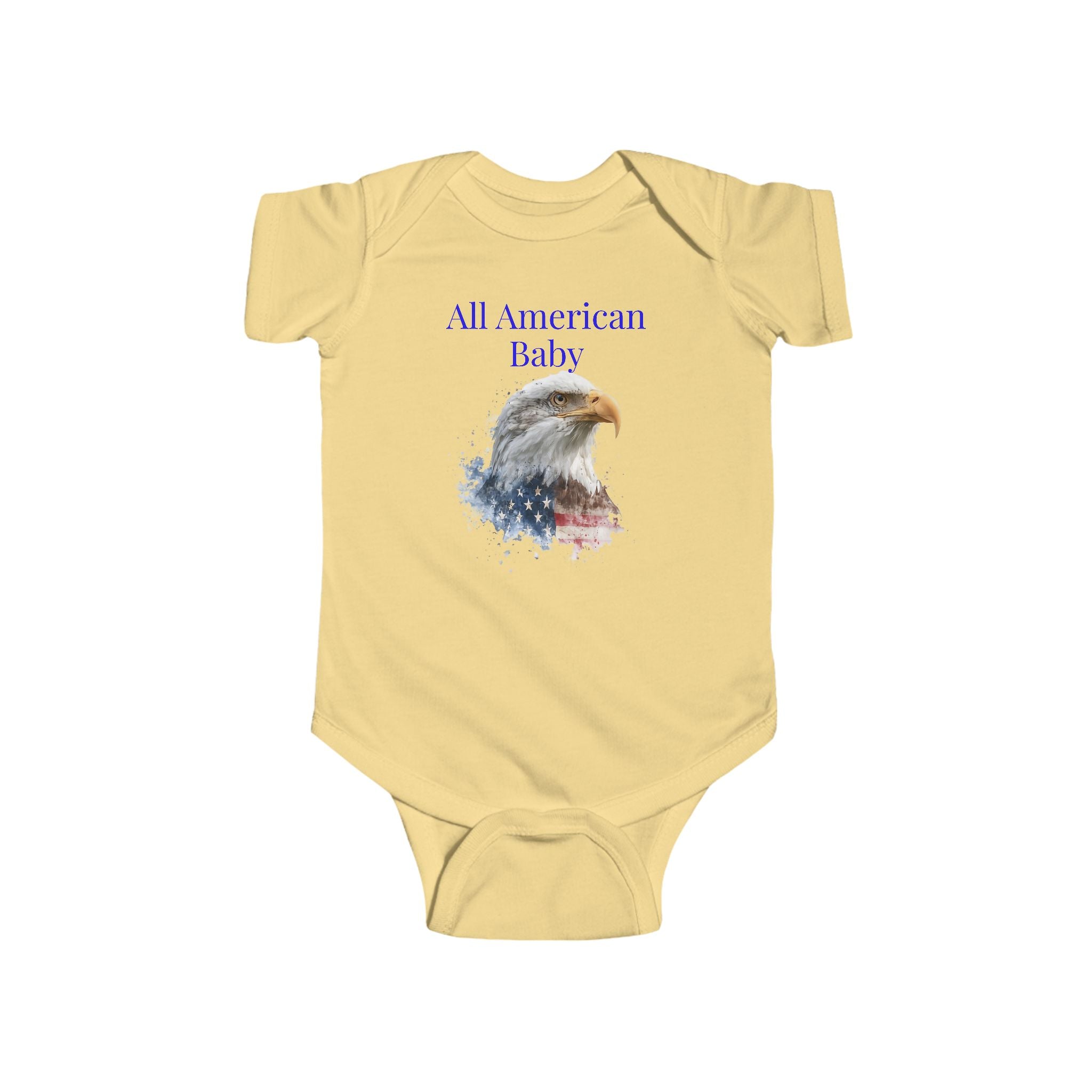 Infant Bodysuit - "All American Baby" / "The Smallest Patriot" Patriotic Eagle & Flag Onesie