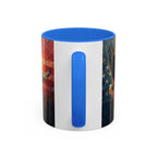 Colorful Mugs (11oz, 15oz) American Eagle Flying Coffee Cup, Patriotic American Eagle flying with American Flag in background - 250 USA Celebration