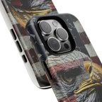American Flag Bald Eagle phone case | Patriotic iPhone cover, cracked vintage flag design - 250 USA Celebration