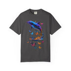 Colorful Dolphin Splash with Butterflies T-Shirt | Ocean Animal Tee - 250 USA Celebration