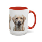 Soulful Labrador Portrait Accent Coffee Mug, Cute Dog Face Ceramic Mug - 250 USA Celebration