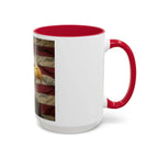 Colorful Mugs (11oz, 15oz) American eagle with American flag, fireworks all around the eagle, patriotic themed - 250 USA Celebration