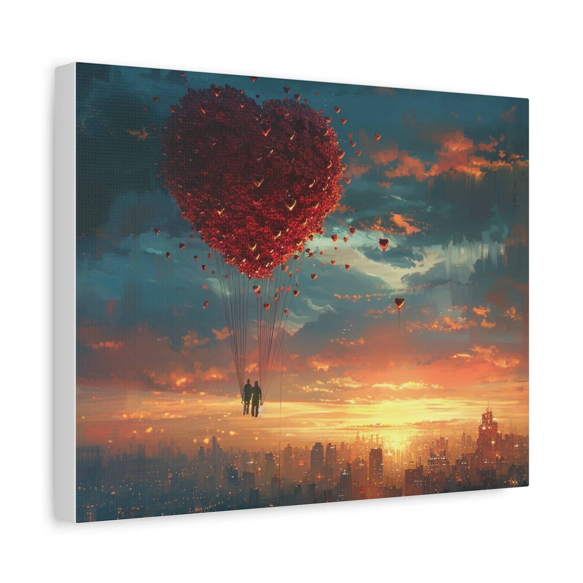 Romantic Canvas Wall Art, Love, Heart Balloon Art, Gift for Couples, Valentines Wall Decor, Valentine's Day Women's Merchandise, Valentines - 250 USA Celebration