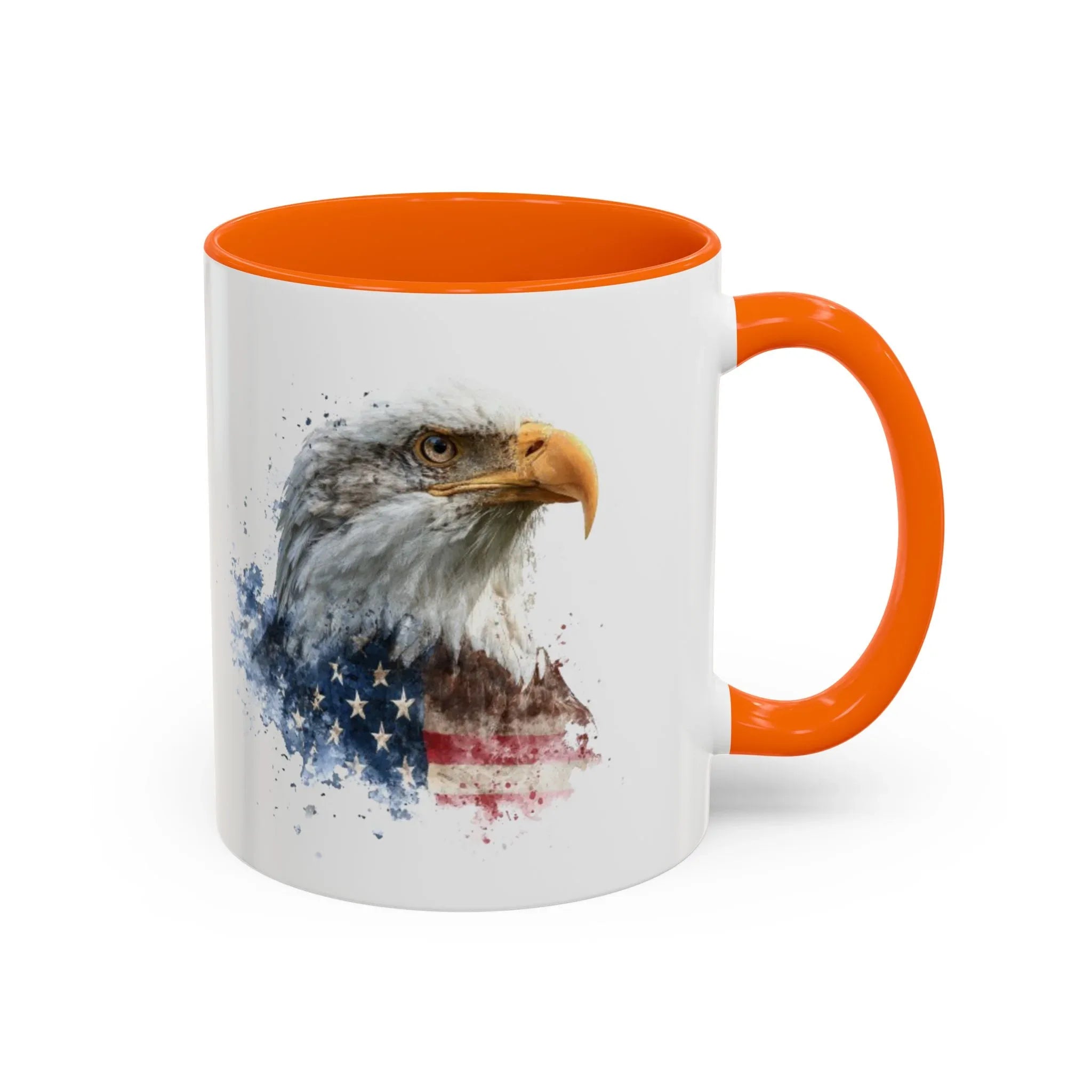 American Bald Eagle watercolor, Coffee Mug | Patriotic flag design - 250 USA Celebration