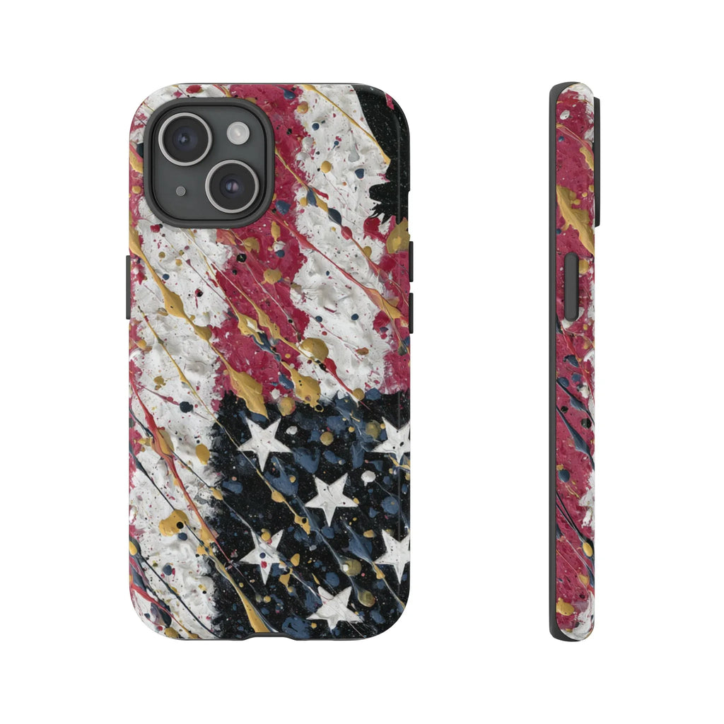 Abstract Drip American Flag Phone Case | Tough Case - 250 USA Celebration