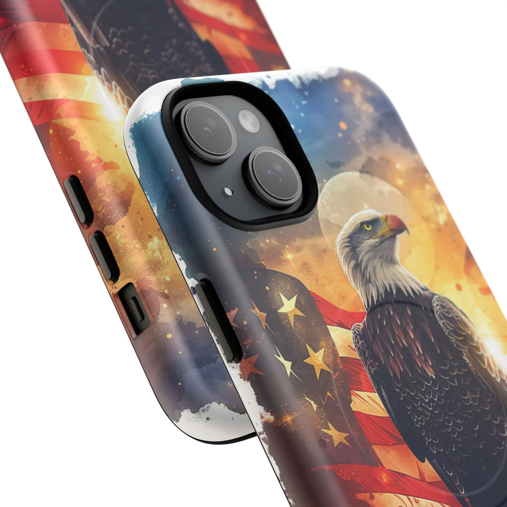 Patriotic Eagle Magnetic Phone Case, Tough Phone Covers, Americana Gifts, Unique Cell Phone Case, Fourth of July, Veterans Day - 250 USA Celebration