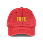 Vintage Embroidered Cap — FAFO Distressed Baseball Hat