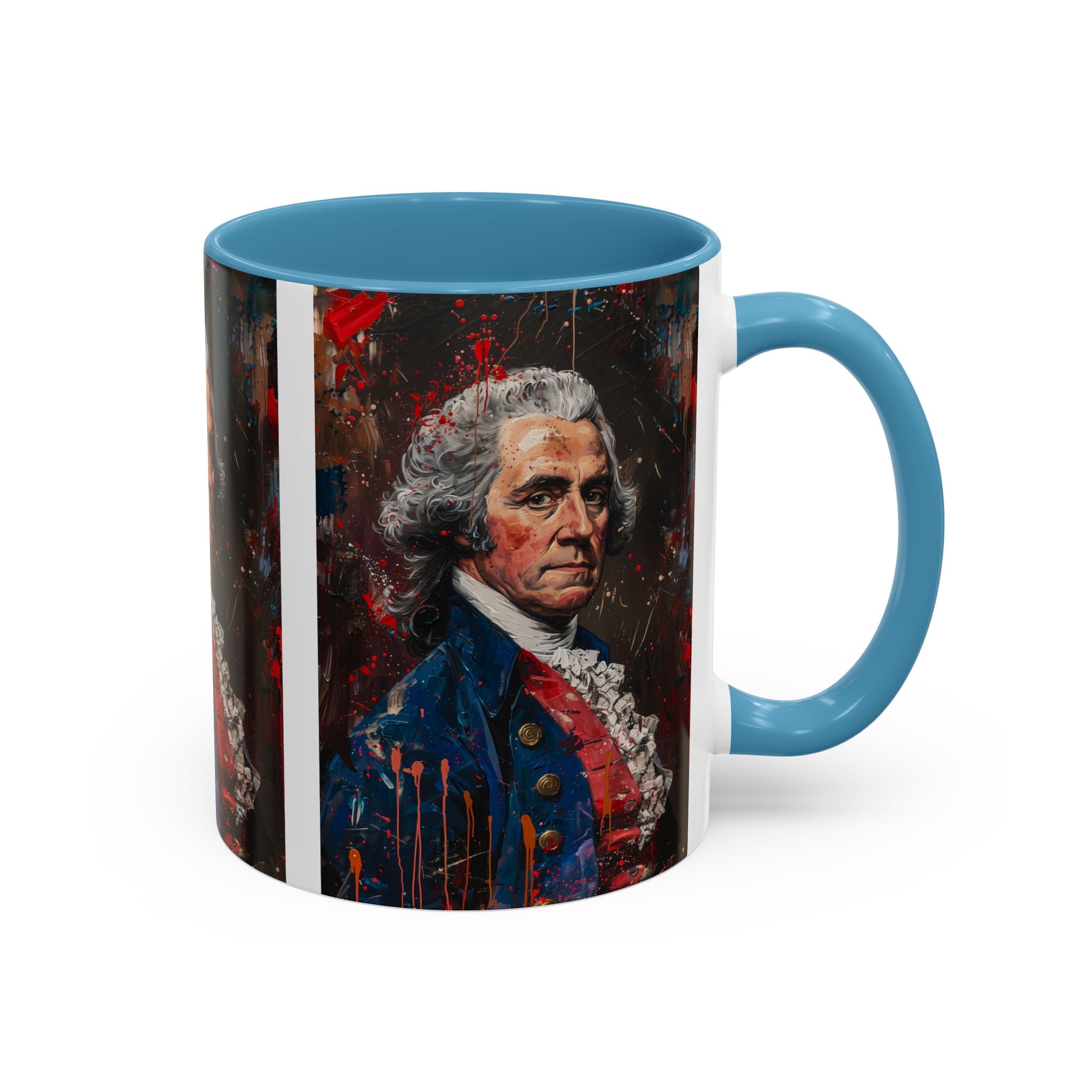 Historical Portrait Accent Mug — Patriotic Vintage-Style Coffee Cup