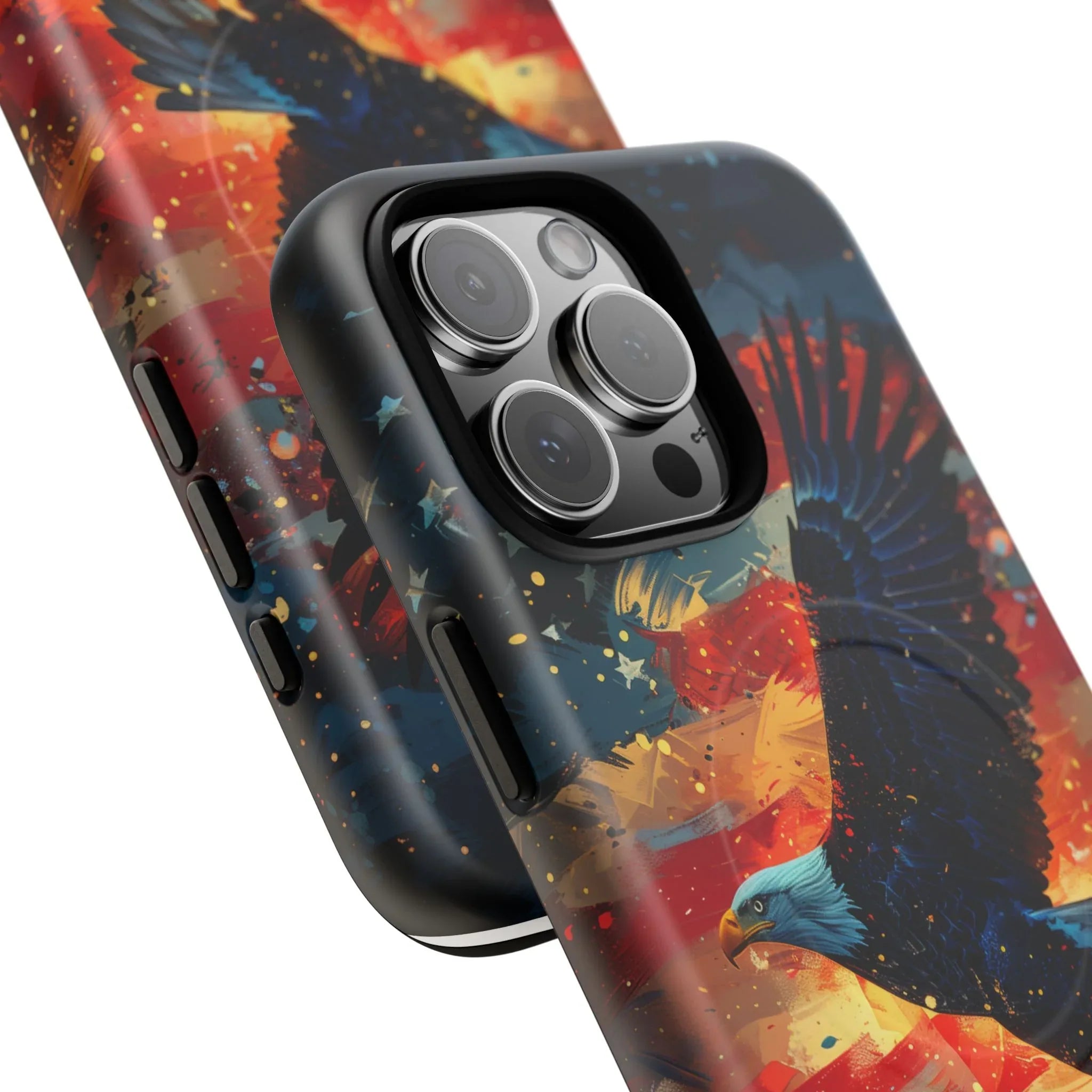 Eagle Flag Magnetic Phone Case, Patriotic iPhone Cover, Tough Cell Phone Cases, Gift for Veterans, Independence Day Accessories - 250 USA Celebration