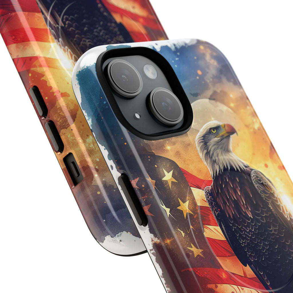 Patriotic Eagle Magnetic Phone Case, Tough Phone Covers, Americana Gifts, Unique Cell Phone Case, Fourth of July, Veterans Day - 250 USA Celebration