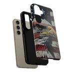 American Flag Bald Eagle phone case | Patriotic iPhone cover, cracked vintage flag design - 250 USA Celebration