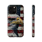 American Flag Bald Eagle phone case | Patriotic iPhone cover, cracked vintage flag design - 250 USA Celebration