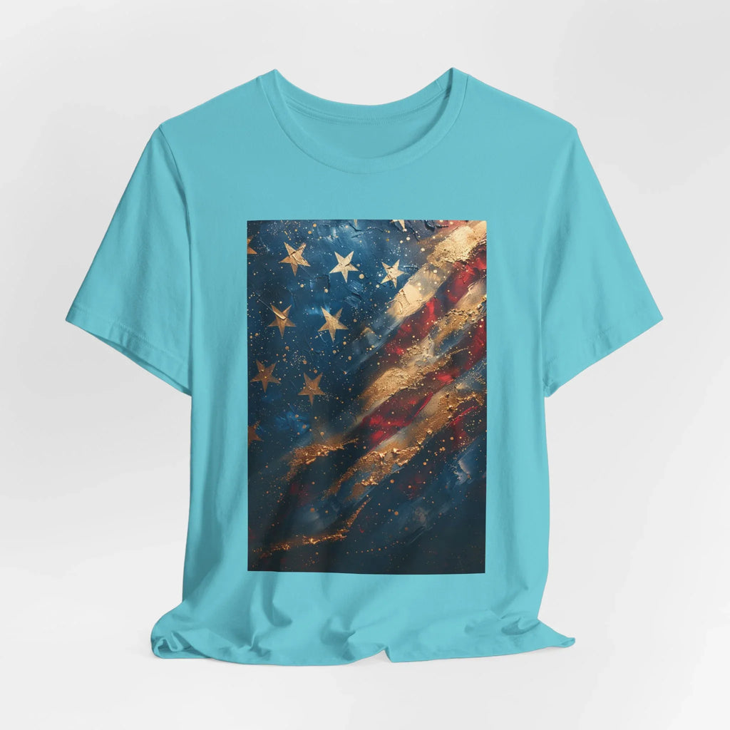 Patriotic Short Sleeve Tee, Unisex Casual Wear, Fourth of July Shirt, Independence Day Gift, Amercan Flag T-Shirt - 250 USA Celebration