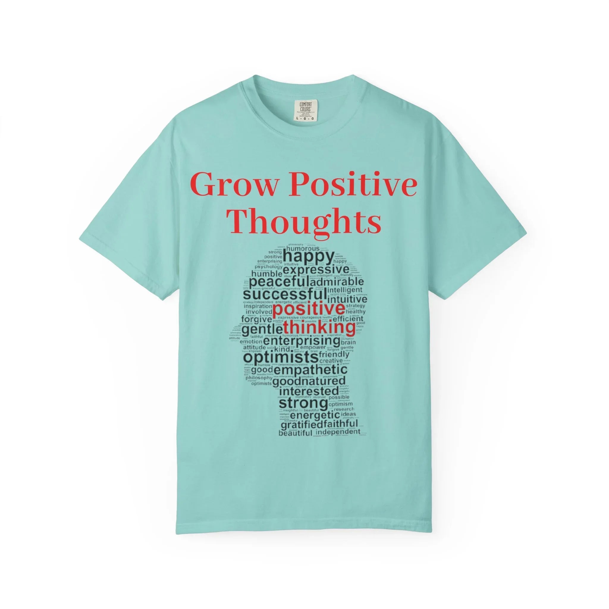Grow Positive Thoughts T-shirt | Positive Word Cloud Mental Health Tee - 250 USA Celebration