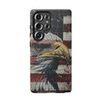 American Flag Bald Eagle phone case | Patriotic iPhone cover, cracked vintage flag design - 250 USA Celebration