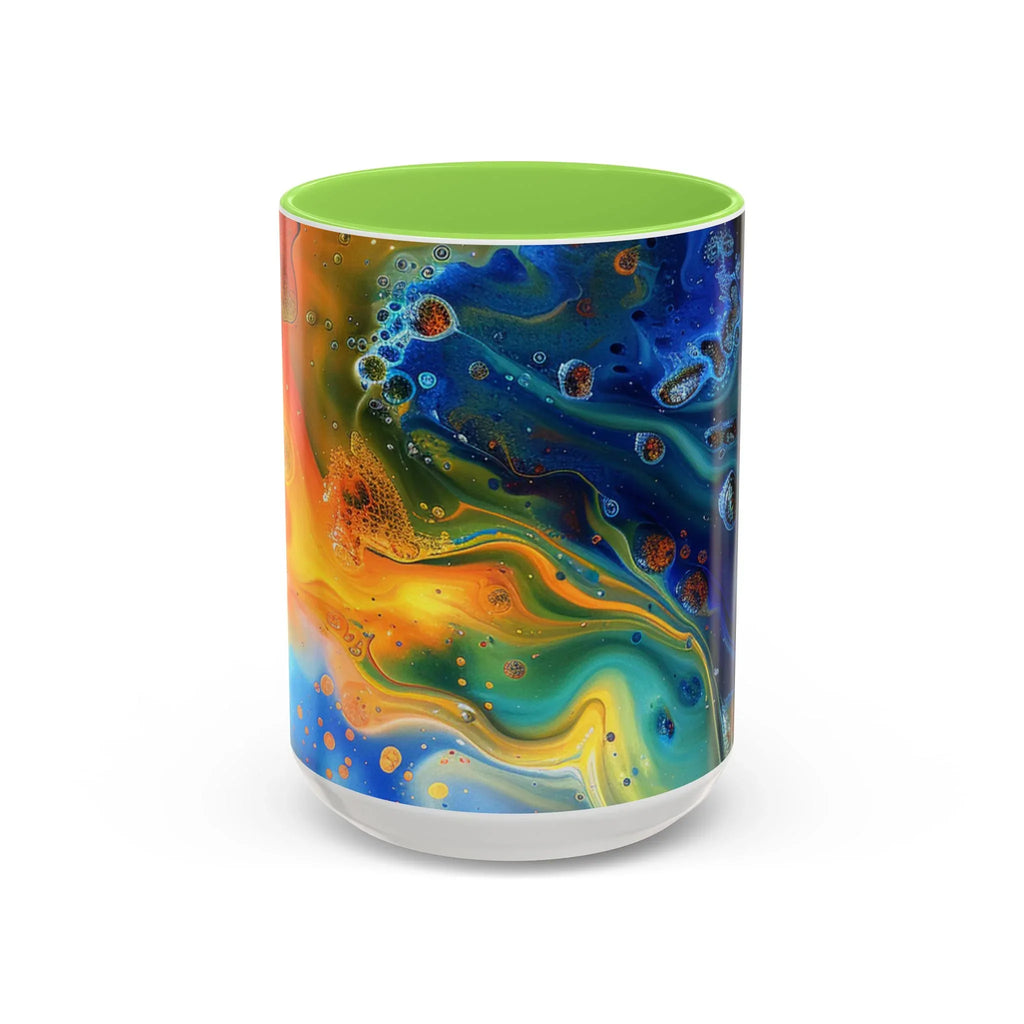 Colorful Mugs (11oz, 15oz) Intense abstract oil splat- coffee cup - 250 USA Celebration
