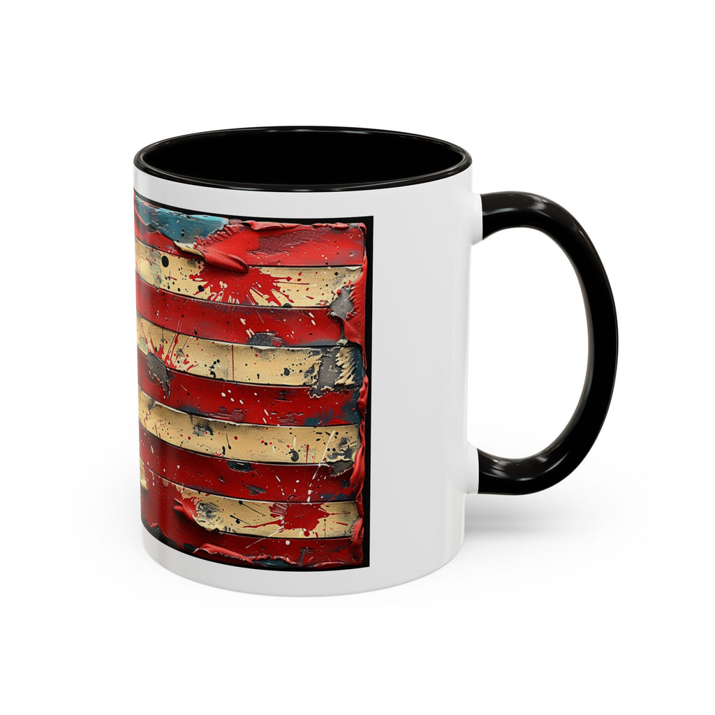 Colorful Mugs (11oz, 15oz), American Flag, Patriotic Flag coffee cup