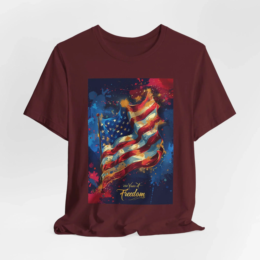Patriotic Freedom Tee, Unisex Jersey Short Sleeve Tee, American Flag Shirt, Fourth of July Apparel, Independence Day Outfit, Gift for [...] - 250 USA Celebration