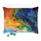 Colorful Abstract Pour Art Pet Bed | Swirl Galaxy Print - 250 USA Celebration