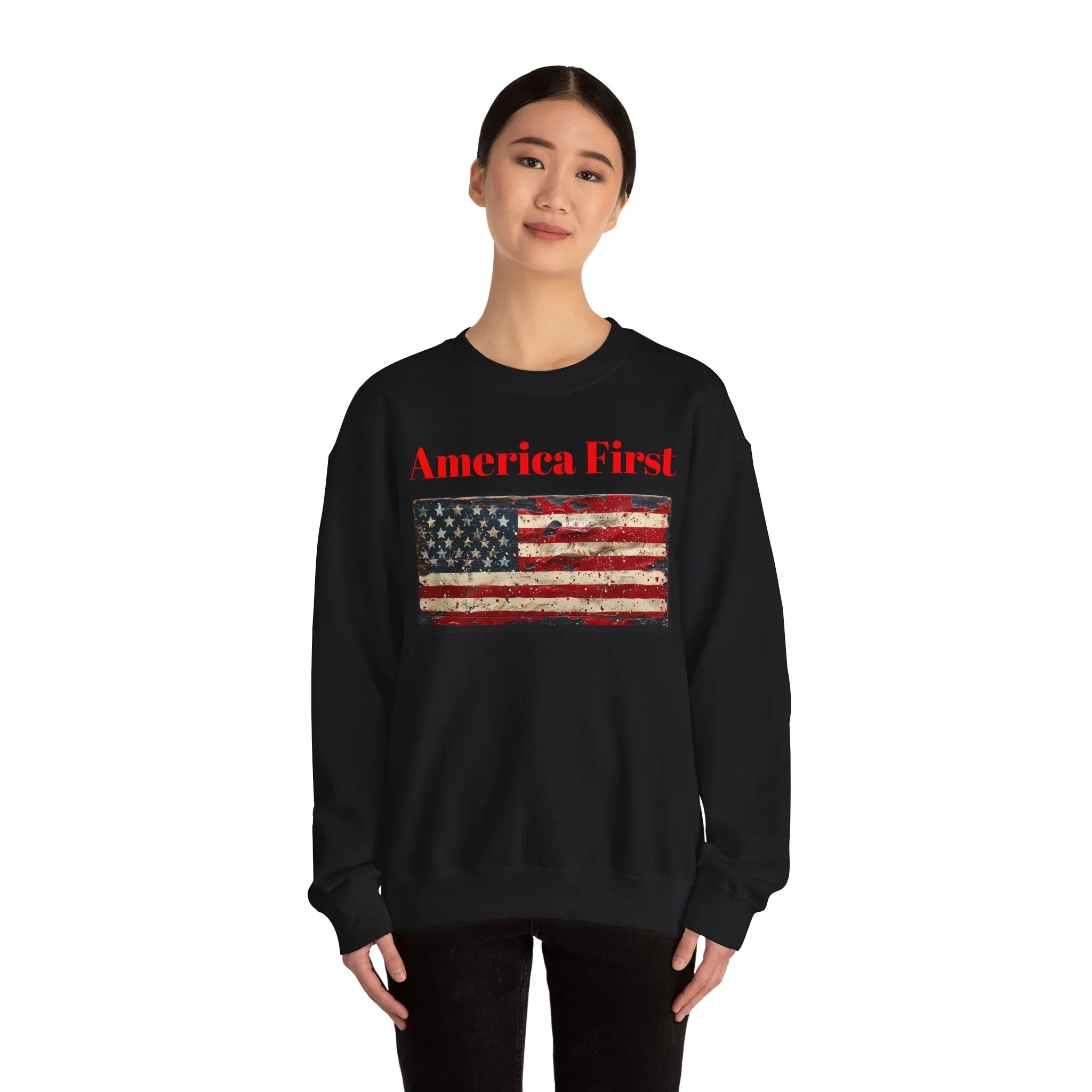 Patriotic American Crewneck Sweatshirt, USA Graphic Tees, Flag T-Shirts, Independence Apparel, Funny Patriotic Shirts, Custom American Tees - 250 USA Celebration
