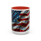 Patriotic American Flag Accent Coffee Mug (11/15oz)