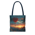 Romantic Heart Tote Bag, Date Nights, Valentine's Day, Travel, Valentine's Day Women's Merchandise, Cute Love Apparel, Valentine's Gifts, - 250 USA Celebration