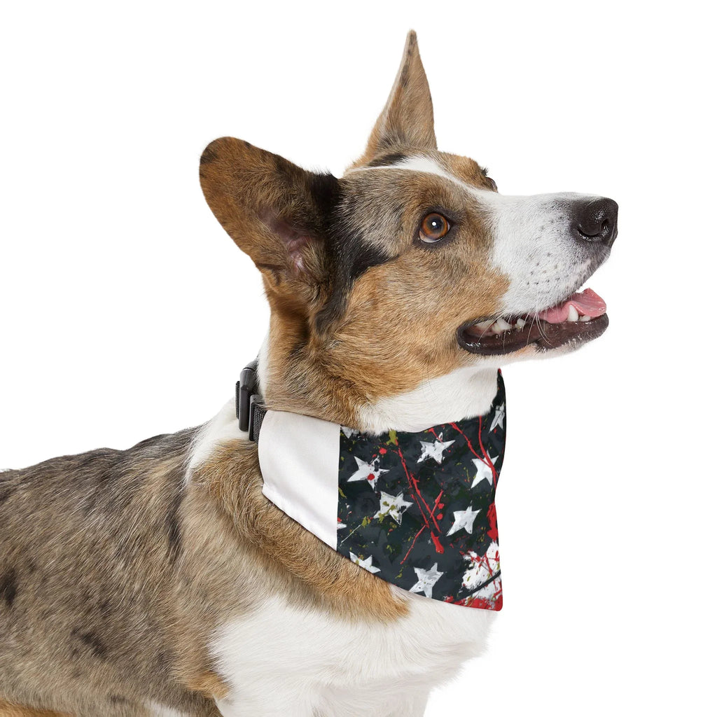 Grunge American Flag Pet Bandana Collar | Patriotic Dog Bandana - 250 USA Celebration