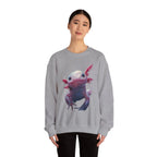 Pink Axolotl Illustration Sweatshirt | Cute Amphibian Art, Pastel Watercolor - 250 USA Celebration