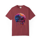 Colorful Drip Skull T-shirt | Watercolor Skull Shirt, Artistic Gothic Tee - 250 USA Celebration