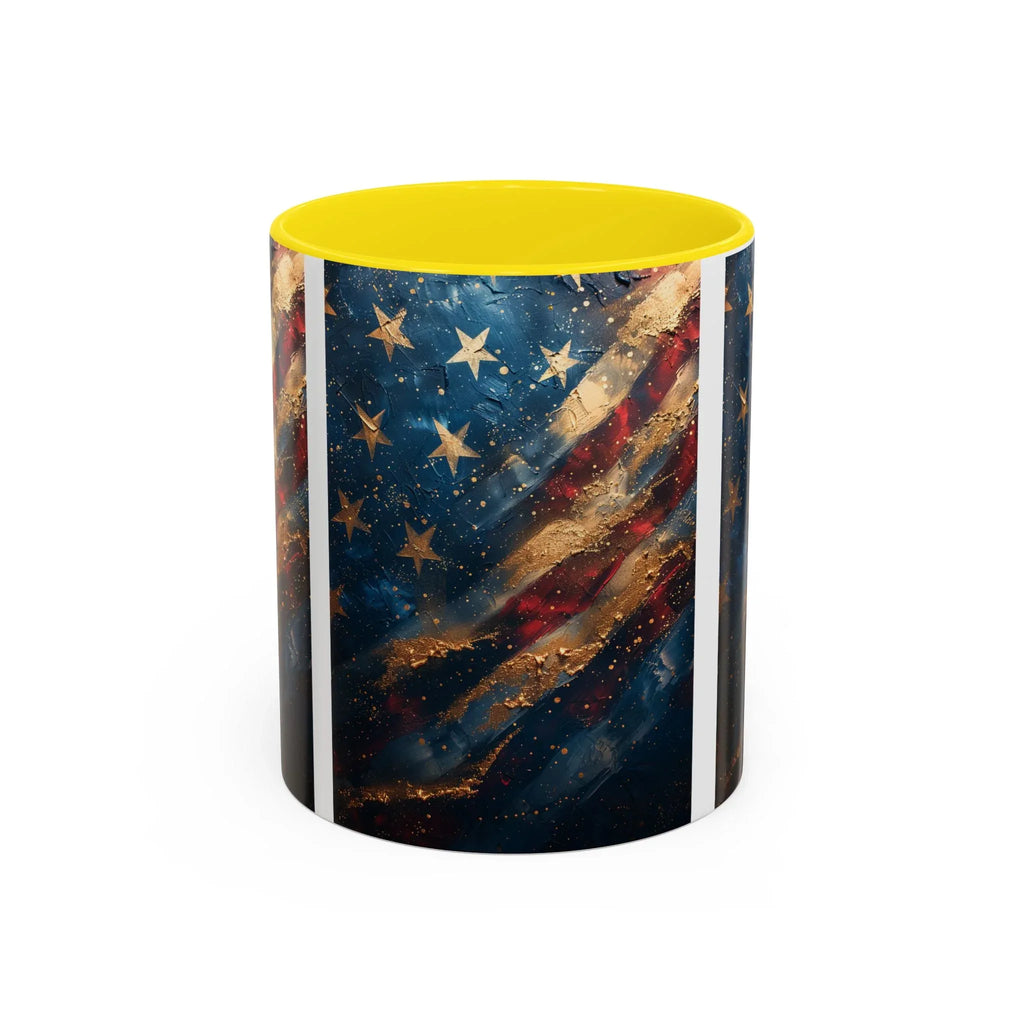 Vintage American Flag Mug | Accent Coffee Mug 11oz 15oz - 250 USA Celebration