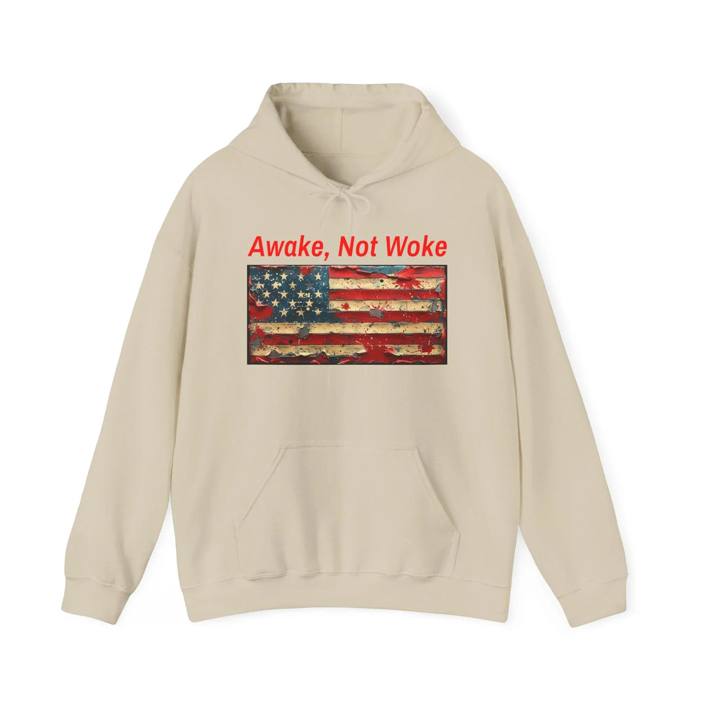 Awake Not Woke Hoodie | Political Statement Sweatshirt - 250 USA Celebration