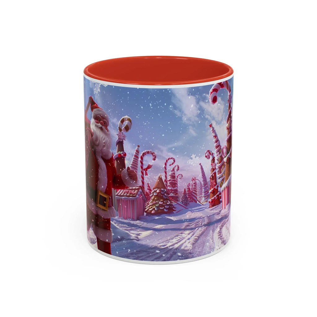 Festive Santa Candy Wonderland Mug | Holiday Santa Claus Candy Cane Forest - 250 USA Celebration