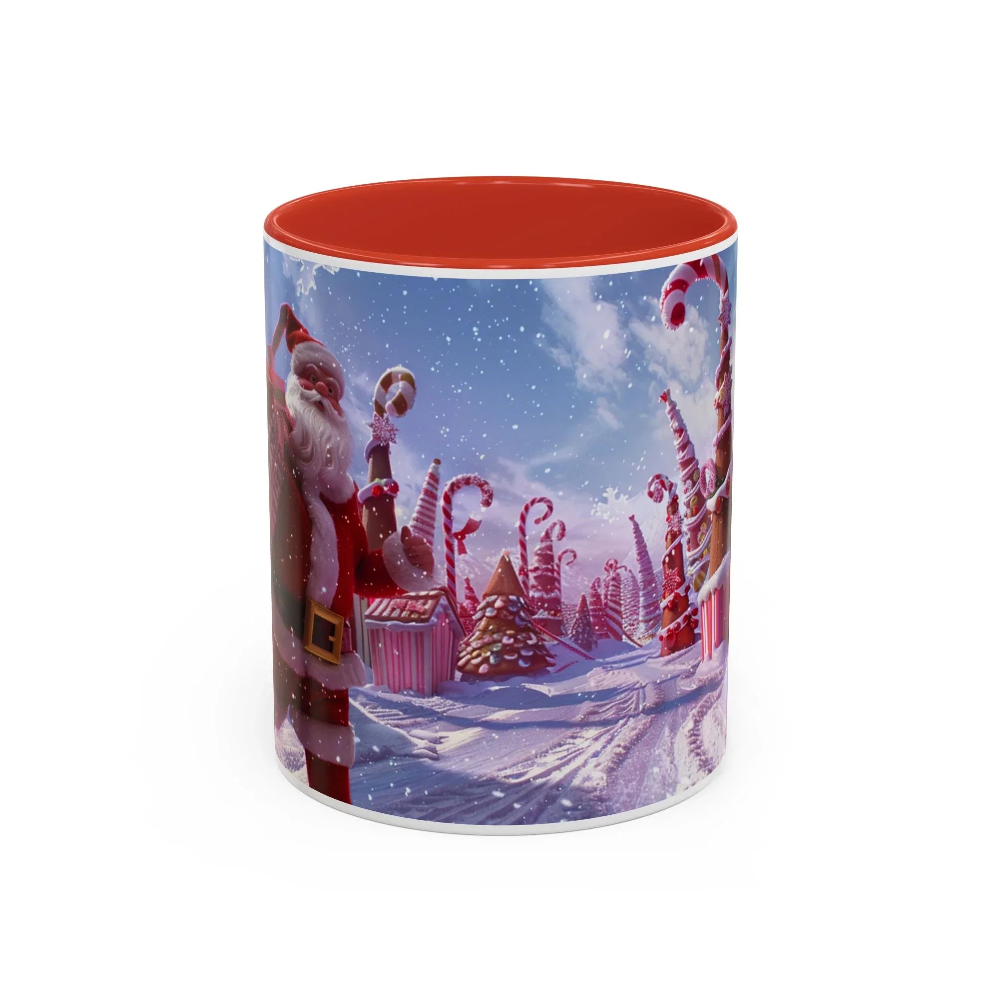 Festive Santa Candy Wonderland Mug | Holiday Santa Claus Candy Cane Forest - 250 USA Celebration