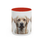Soulful Labrador Portrait Accent Coffee Mug, Cute Dog Face Ceramic Mug - 250 USA Celebration