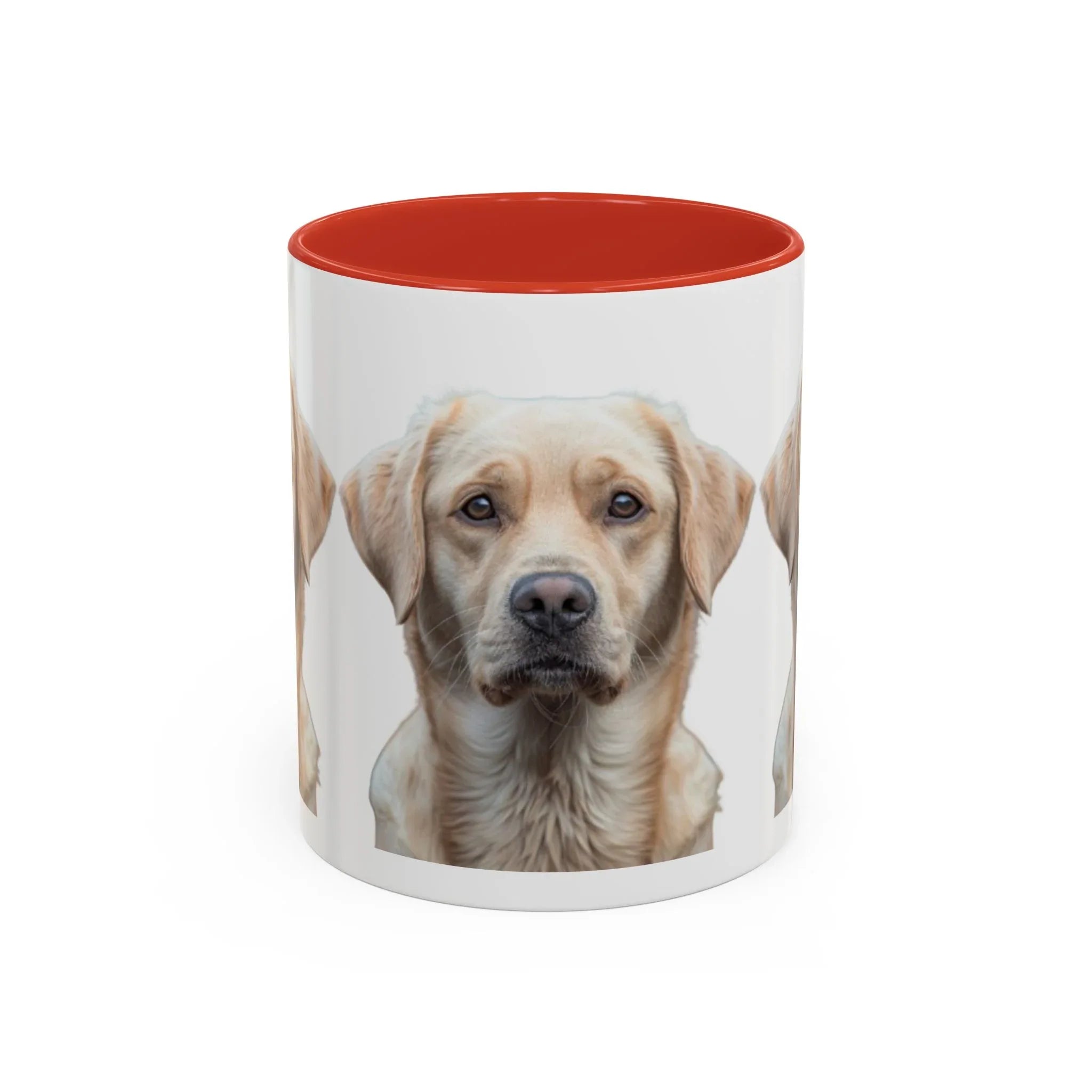 Soulful Labrador Portrait Accent Coffee Mug, Cute Dog Face Ceramic Mug - 250 USA Celebration