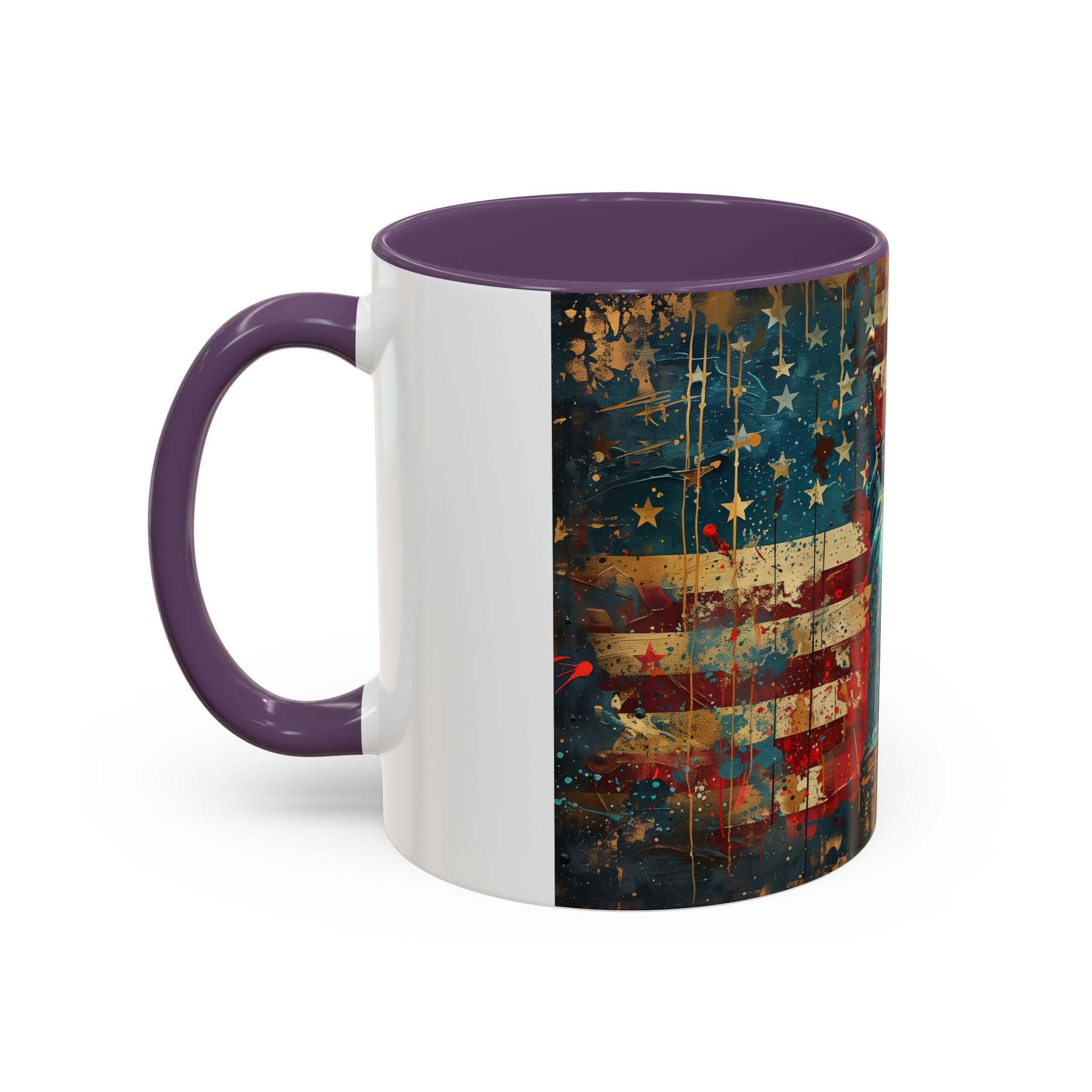 Liberty Statue American Flag Coffee Mug — Patriotic Vintage Accent Mug (11/15oz)
