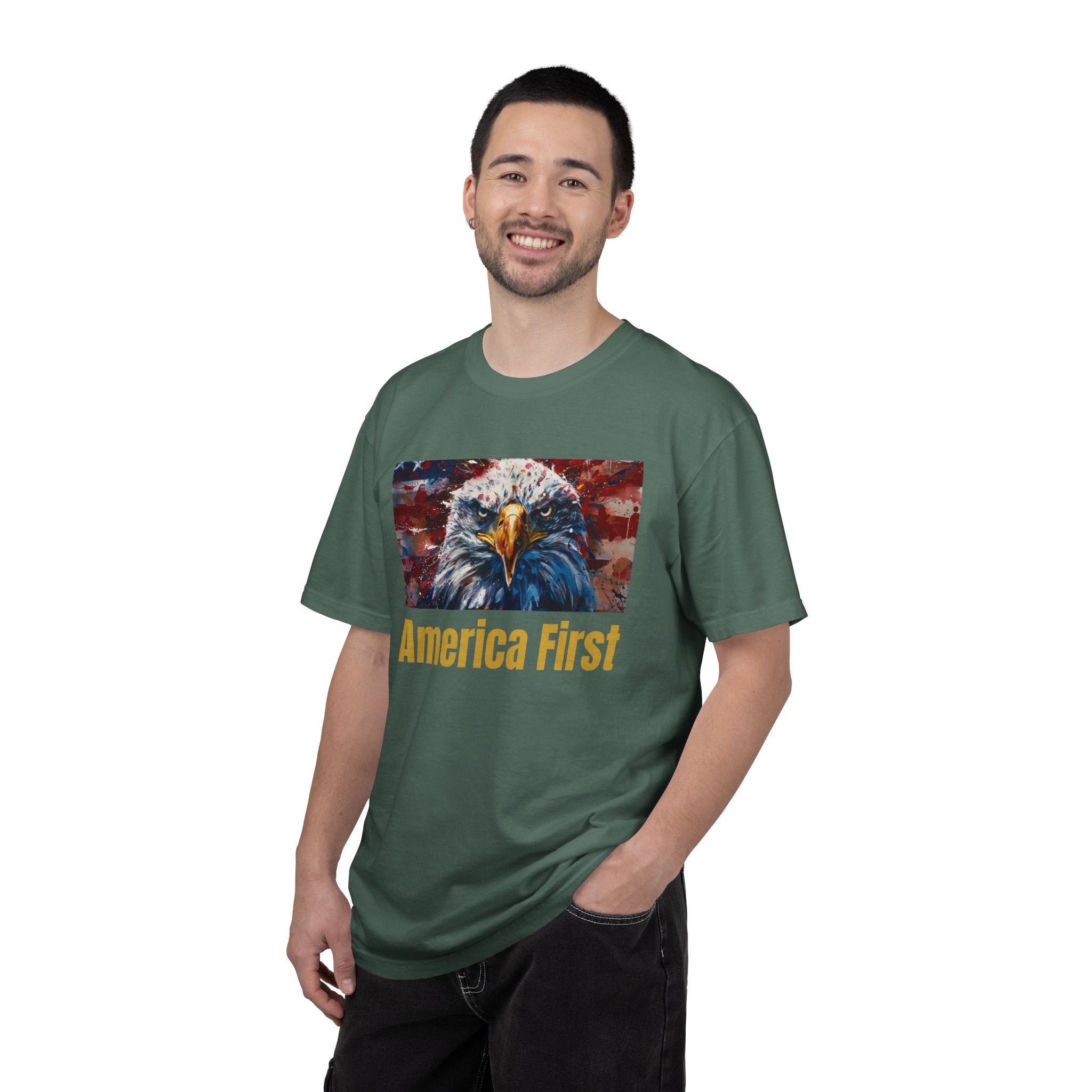 T-Shirt — 'America First' Bald Eagle Patriotic Tee