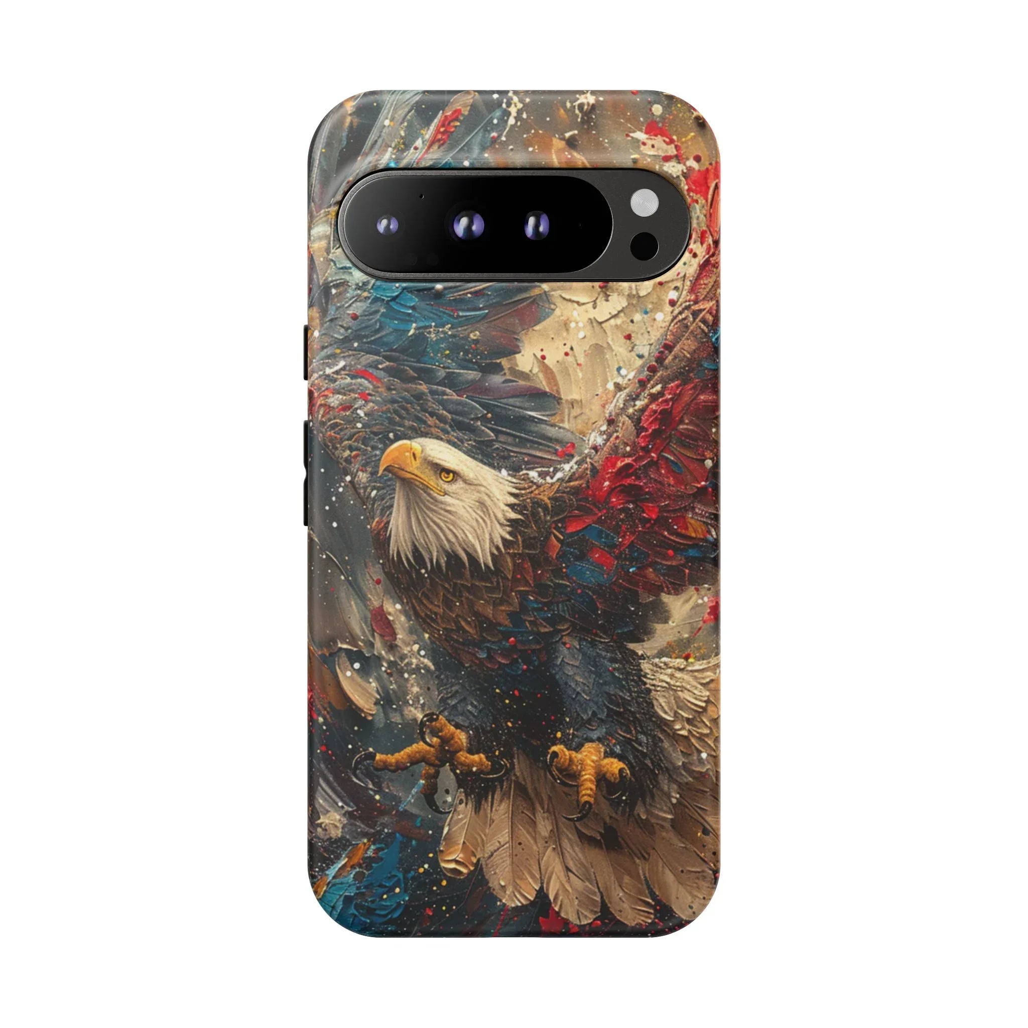 Patriotic Bald Eagle Tough Case | iPhone Phone Case, Red Blue Feather Art - 250 USA Celebration